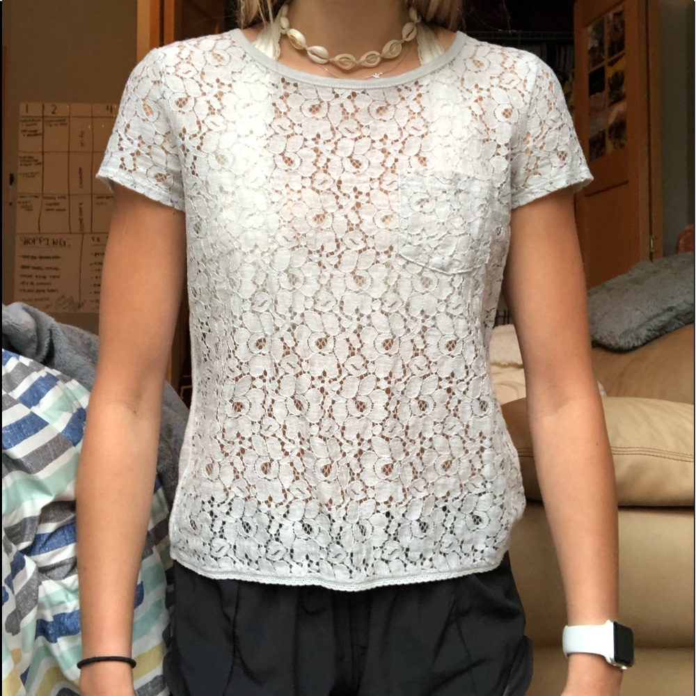 Grey Lacey Hollister Top